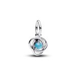 Pandora ékszer Türkiz kék örökkévalóság körök függő ezüst charm 793125C12