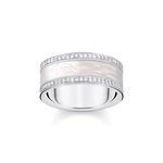 Thomas Sabo Fehér tűzzománcos ezüst gyűrű cirkóniával 