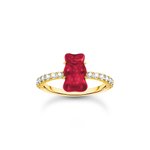 Thomas Sabo Aranyozott ezüst gyűrű piros Haribo gumi macival 