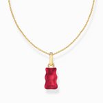 Thomas Sabo Aranyozott ezüst nyaklánc piros Haribo gumi macival KE2209-414-10-L45v