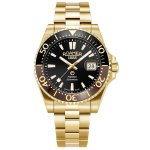 Roamer Premier barna fekete számlapos arany színű automata férfi óra 986983488520