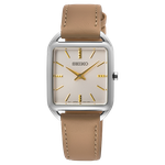 Seiko Négyszögletes bőrszíjas női karóra SWR089P1