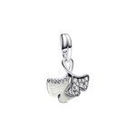 Pandora ékszer Gingko levél függő charm cirkóniával és tűzzománccal 792429C01