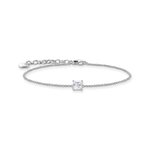 Thomas Sabo Ezüst karkötő négyzet alakú cirkónia medállal A2158-051-14-L19v