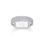 Thomas Sabo Széles ezüst gyűrű pávé cirkóniával 
