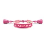 Thomas Sabo  Charmista rózsaszín és lila textil karkötő ACC0048-302-7
