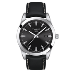 Tissot Gentleman fekete számlapos bőrszíjas quartz férfi óra T1274101605100