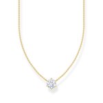 Thomas Sabo Aranyozott ezüst nyaklánc áttetsző medállal KE2210-414-14-L45V
