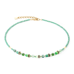 Coeur de Lion Mini cubes zöld-arany nyaklánc 4565/10-0500