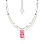 Thomas Sabo Tenyésztett gyöngy és ezüst nyaklánc rózsaszín Haribo gumi macival KE2207-082-9-L45V