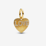 Pandora ékszer Gravírozható shine szív charm LOVE felirattal 763604C01