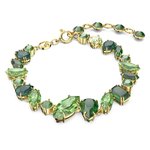 Swarovski Gema arany színű karkötő zöld kristályokkal 5652822