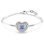 Swarovski Hyperbola ezüst színű karperec kék köves szív medállal 5680393