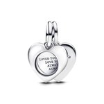 Pandora ékszer Gravírozható szív nagyítóval dupla függő charm 793671C00