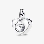 Pandora ékszer Gravírozható szív nagyítóval dupla függő charm 793671C00