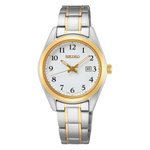 Seiko Classic fehér számlapos női fémszíjas kvarc karóra SUR466P1
