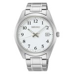 Seiko Classic fémszíjas fehér számlapos kvarc férfi karóra SUR459P1