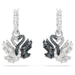 Swarovski Fekete-fehér hattyús fülbevaló 5705728