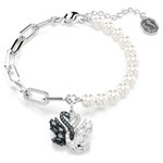 Swarovski  Fekete-fehér hattyús gyöngyös karkötő  5705720