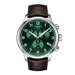 Tissot Chrono XL zöld számlapos barna bőr szíjas férfi óra T1166171609200