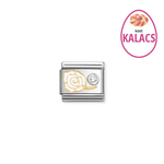 Nomination Fehér rózsa arany charm cirkóniával 630302-07