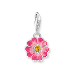 Thomas Sabo Rózsaszín virág sárga kővel ezüst charm 2208-496-7