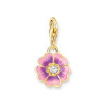 Thomas Sabo Lila virág aranyozott ezüst charm 2208-565-7
