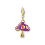 Thomas Sabo Aranyozott ezüst lila kalapos gomba charm 2211-471-7