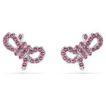 Swarovski Lifelong ezüst színű masni fülbevaló rózsaszín kristállyal 5723557