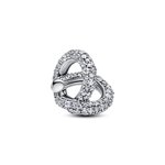 Pandora ékszer Pávé végtelen csomó ezüst charm 793771C01