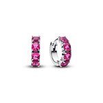 Pandora ékszer Pink köves ezüst karika fülbevaló 293851C02