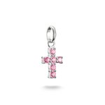 Thomas Sabo Rózsaszín köves kereszt ezüst connect charm CC1206-051-9