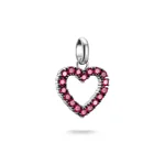 Thomas Sabo Kivágott piros szív ezüst connect charm CC1237-639-10