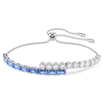 Swarovski Matrix ezüst színű állítható karkötő kék kristállyal 5732266