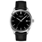 Tissot PR 100 fekete számlapos és bőrszíjas férfi óra T1504101605100
