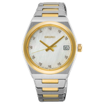 Seiko Classic bicolor fémszíjas gyémánt indexes göngyház női karóra SUR604P1