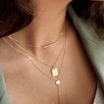 Jackie Gold 14K arany bar nyaklánc rúd díszítéssel JKN20.052