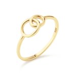Jackie Gold Giro Doppio összefonódó körök 14K arany gyűrű 