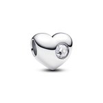 Pandora ékszer Gravírozható szív Április ezüst charm 794161C04