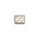 Nomination 14K arany gyémánt csiszolású végtelen jel charm 030149/066