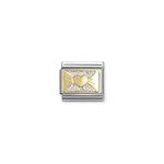 Nomination 14K arany szív glitteres alapon charm 030224/11