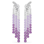 Swarovski Matrix ezüst színű klipsz lila és áttetsző kristályokkal 5705831
