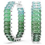 Swarovski Matrix nyolcszög ezüst színű fülbevaló zöld kristályokkal 5705787