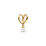 Pandora ékszer Shine szív charm szintetikus gyönggyel 764138C01
