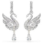 Swarovski Ezüst színű hattyú fülbevaló függő kristállyal 5723388