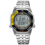 Seiko 'Rotocall' sárga és fekete lünettás digitális quartz chronograph karóra SMGG17P1