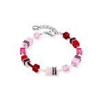 Coeur de Lion GeoCUBE Iconic piros-rózsaszín karkötő 2838/30-1903