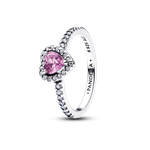 Pandora Halvány lila kiemelt szív ezüst gyűrű 