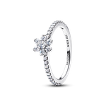 Pandora Szikrázó áttetsző virág ezüst gyűrű 