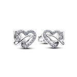 Pandora Összefonódó szív és pillangó ezüst fülbevaló 294476C01
